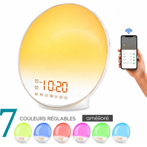 Réveil simulateur d'aube intelligent LED lampe de chevet 6W prise UK réf 4597 16,5 × 16,5 × 7 cm 1,01 kg – Livraison gratuite