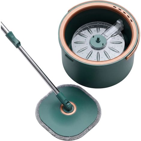 Balai-serpillère rotatif DreamRamp avec seau, sépare l'eau sale de l'eau propre, réduit la consommation d'eau et de détergent, 2 recharges (1/5)