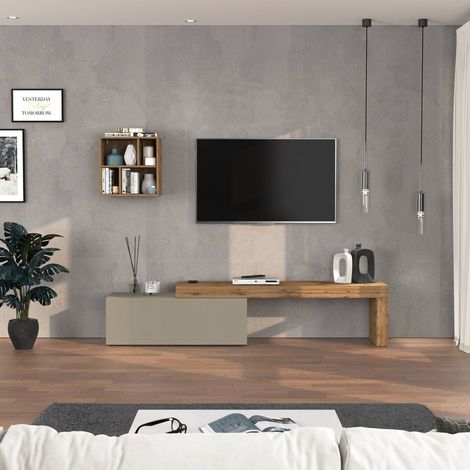 WHOUS Parete attrezzata Chronos set soggiorno tortora opaco e rovere 180/290x40 cm (1/5)