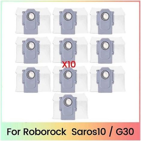 Sacs à poussière de rechange non tissés pour aspirateur robot Roborock Saros10 / G30 (10 pièces) (1/5)