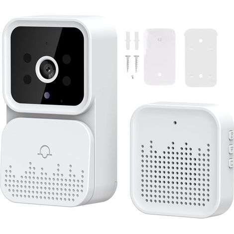 Sonnette vidéo Intelligente sans Fil HD caméra IR Alarme sécurité Porte Cloche Wi-FI interphone pour Maison Appartement (1/5)