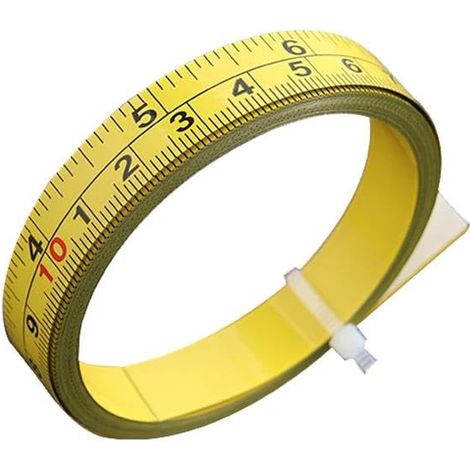 1 mètre ruban autocollant métrique, impérial, à coller, en acier au carbone, pour établi, table, jaune (1 m) (1/5)