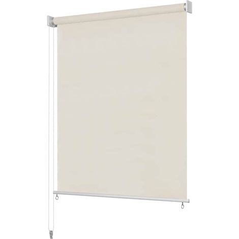 Store roulant d'extérieur pare-soleil en HDPE pour balcon et pergola crème 165 x 140 cm - PANGIVO (1/5)