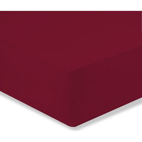 Lenzuolo sopra i ,prodotto in italia realizzato totalmente in cotone colori solidi Bordeaux - Singolo