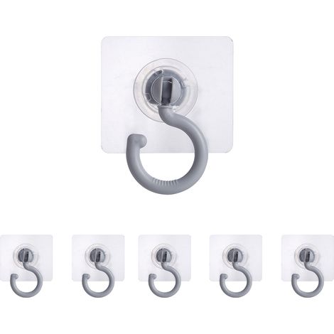 6Crochets porte-serviettes-gris-Articles à suspendre-Aucun perçage requis (1/5)