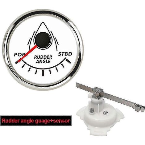 Indicateur de position de gouvernail marin de 52 mm, étanche, rétroéclairage rouge, 0-190 ohms, capteur d'adaptation de gouvernail, compatible 12 V/24 V pour applications marines et yachts.