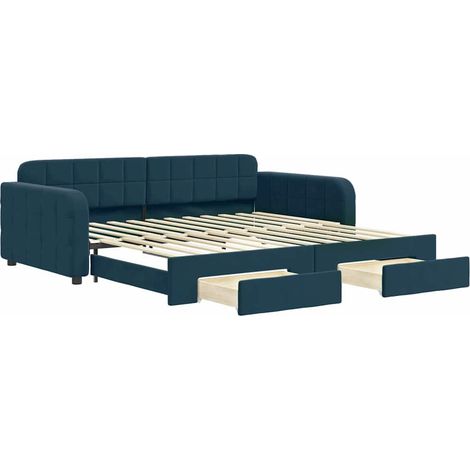 Maison Exclusive - Tagesbett Ausziehbar mit Schubladen Blau 100x2