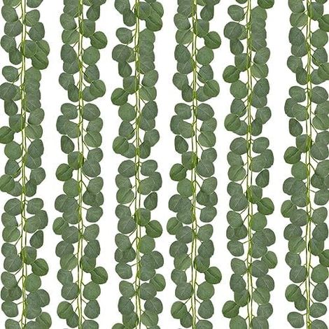Guirlande Eucalyptus - 120 Pièces - 7 Pieds Chaque - Feuillage Artificiel en Tissu Non Toxique - Pour Décoration de Table, Cheminée, Mur, Mariage et Fêtes (1/5)