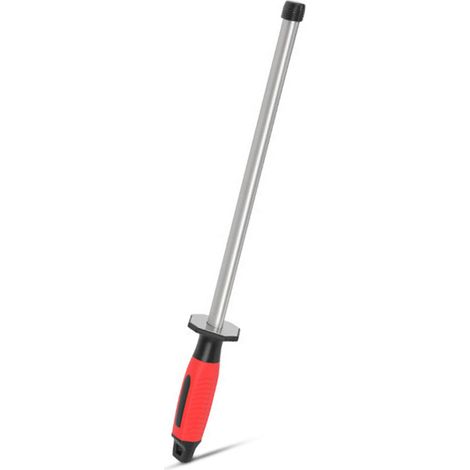 Acier à aiguiser tige d'affûtage bâton aiguiseur pour cuisine outils barbecue culinaire poignée ergonomique ovale 12 pouces (1/5)