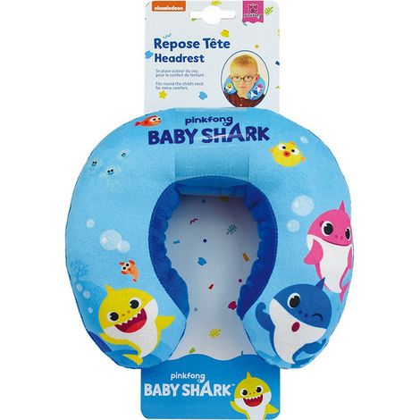 Coussin tour de cou Baby shark en peluche douce de voyage  19cm (1/3)