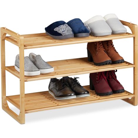 Schuhregal bambus stapelbar 8