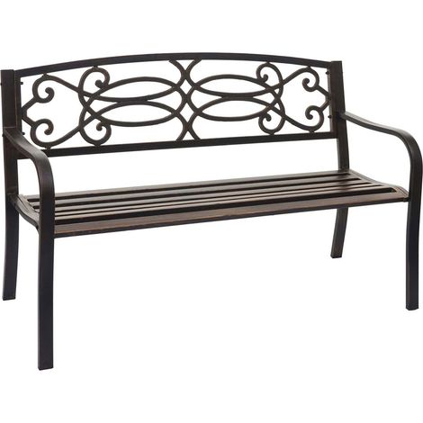 Banco de jardín de acero revestido de polvo 2 plazas color bronce 040001120 (1/5)