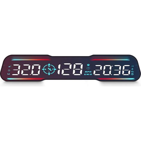 Afficheur tête haute pour voiture, compteur de vitesse, affichant la vitesse, l'heure, etc. MPH et KM/H, avec alerte d'excès de vitesse et alerte de fatigue (1/5)