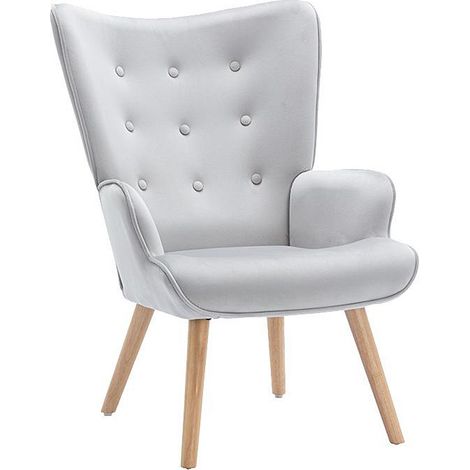 Poltrona in Velluto Grigio - VATELY