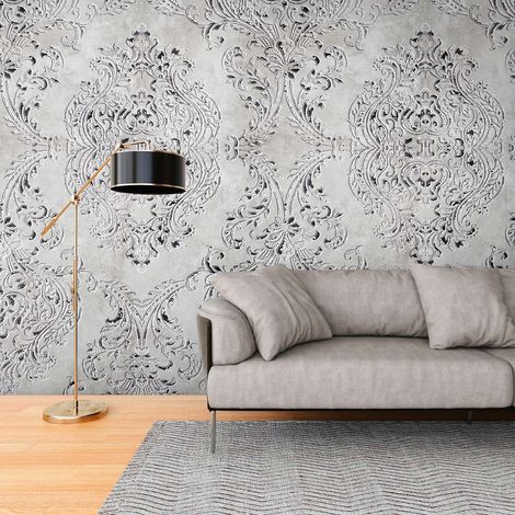 Papier peint intissé Baroque Gris - 1,59 x 2,8 m (1/3)