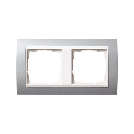GIRA 0212326 - MASCHERINA DI COPERTURA X 2, COLORE: ALLUMINIO