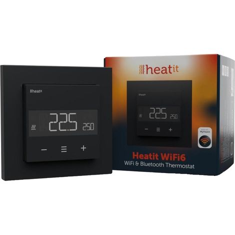 Thermostat connecté Heatit Wi-Fi6 noir mat 3600 W 16 A (1/5)