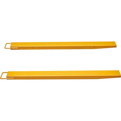 Mophorn Palettengabelverlängerungen, 60" Länge x 4,5" Breite, Hochleistungs-Gabelstaplerverlängerungen aus Karbonstahl, 1 Paar Industrie-Gabelaufsätze für Gabelstapler, Gelb