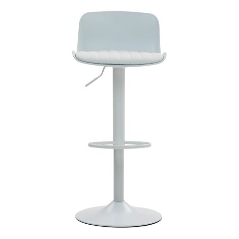Tabourets de bar modernes pivotants et réglables (Lot de 2) — Dossier en plastique et assise en similicuir, réglage de la hauteur par vérin à gaz, base en métal avec repose-pieds — Idéal pour les comp