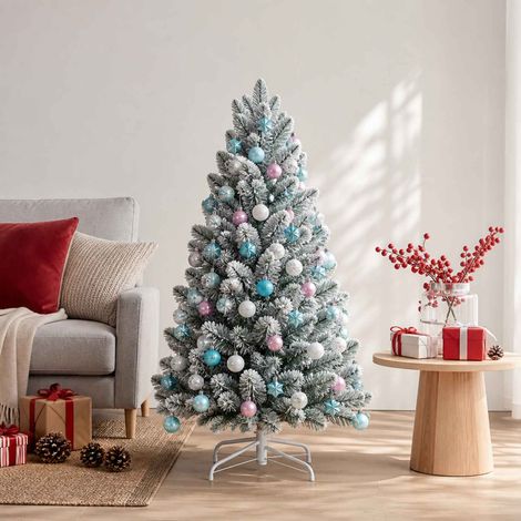 vidaXL Set di Palline di Natale 88 pz Turchese, rosa e bianco Ø 6 cm (1/5)