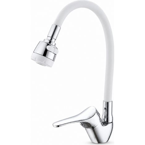 Miscelatore Rubinetto Cucina Doccetta Tubo Flessibile Nero Bianco Grigio Bianco
