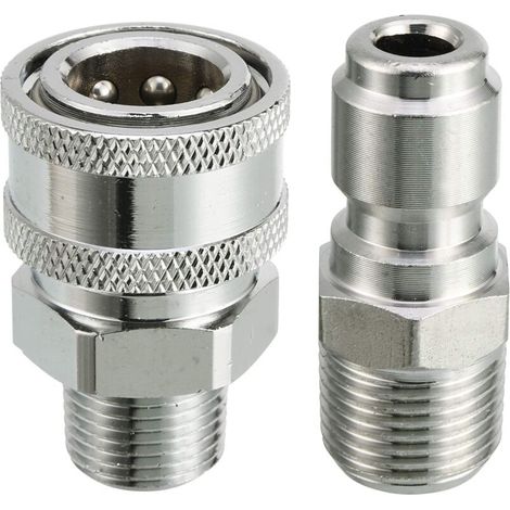 Hochdruckreiniger-Schnellanschluss-Adapter-Set, 3/8 Zoll Außengewinde, 5000 PSI 3/8 Zoll Schnellanschluss-Set – Außengewinde
