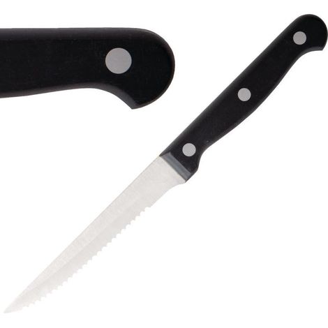 Couteaux à viande manche noir (Lot de 12) - Ref C134 - Olympia (1/4)