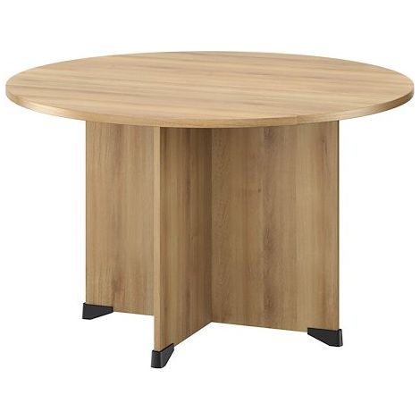 Table ronde chêne ambré piétement croix - Jazz (1/2)