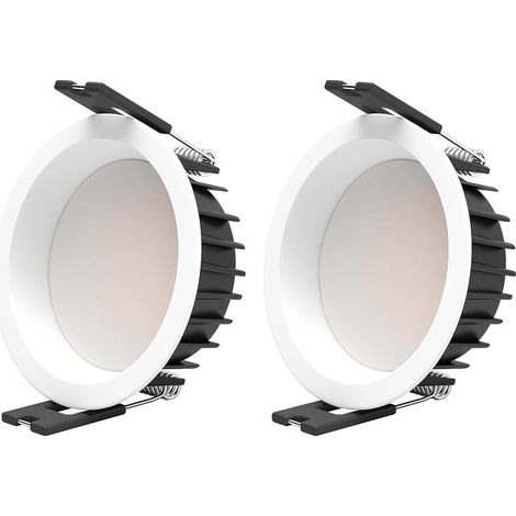 spots encastrés LED, 7 W, 3000 K, sans scintillement, indice de rendu des couleurs (IRC) 90+, angle de faisceau 100°, ouverture encastrée Ø 85 mm, éclairage de plafond (classe de protection E) (1/5)