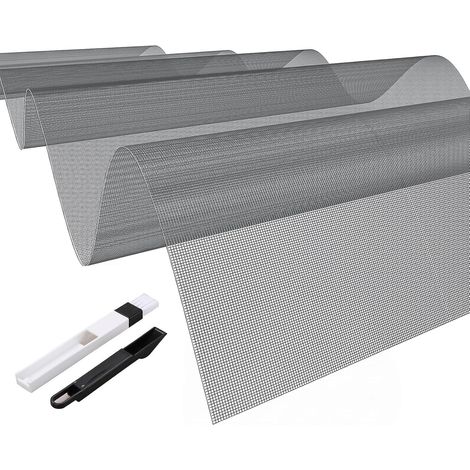 500 x 120 cm Mosquito Net for Windows, Living Room with Brush Plastic Mesh Ultra Thin Roll of Mosquito Netting, Can Be Cut to Size Washable and Tear-proof, Insect Repellent (Grey) (1/5)