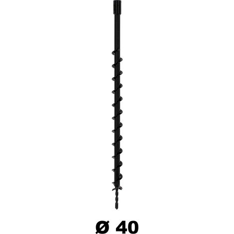 Gt Garden – Mèche pour tarière thermique 40 mm – Longueur 80 cm – Diamètre d'emmanchement 20 mm – Pour béton armé et terrains accidentés