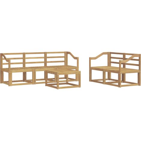 Outdoor Sofa Set 6 pcs White 59 x 59 x 37 cm Solid Acacia Wood vidaXL (1/5)