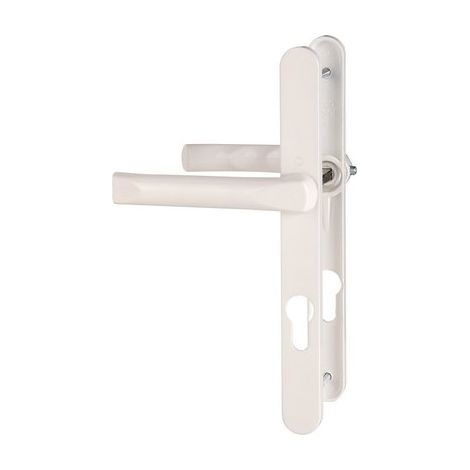 Hoppe Et Cie – Poignée de fenêtre blanche – Entraxe 195 mm – Pour portes-fenêtres – Béquille double – Saillie réduite