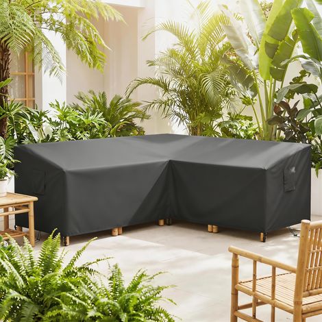 Housse protectrice meubles jardin Étanche hivernale étanche en V en forme V Tissu Oxford 420D - Dimensions: 216x216x78 cm - Couleur: Noir (1/5)