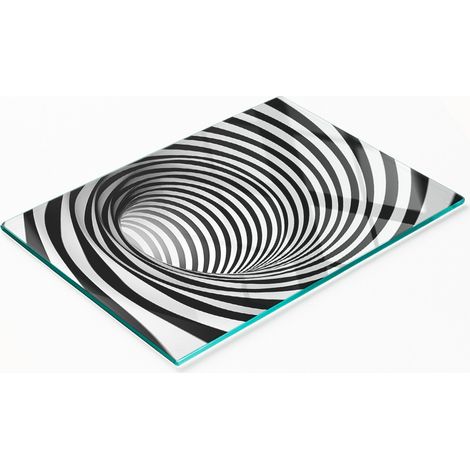 Vassoio decorativo in vetro con grafica 3D per servire snack, 80x52 cm (1/5)