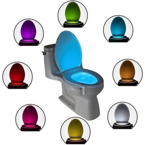 Veilleuse WC - Detecteur De Mouvement - 8 Couleurs LED - 1 W - Pour Cuvette Sanitaire - 1 Unite (1/4)
