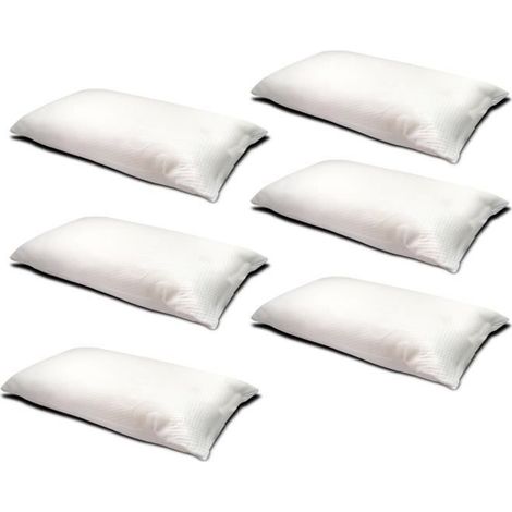Oreiller viscoélastique - JUANIO - Lot de 6 - Rectangulaire 135 x 40 cm - Anti-acarien - Lavable en machine (1/4)