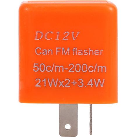 Ej.Life Motorrad Blinkrelais, 2 Polig 12V Blinkrelais Universal Motorrad LED Elektronische Blinkgeber(Orange) A