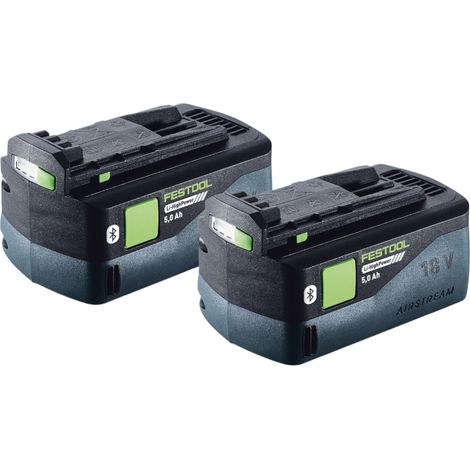 Festool Akku Set 2x BP 18 Li 5,0 HP-ASI HighPower Akkupack 18 V 5,0 Ah Li-Ion ( 2x 578519 ) Bluetooth mit Ladestandanzeige