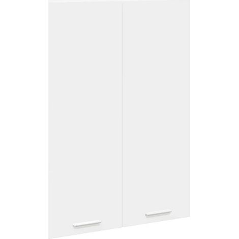 Armoire suspendue moderne intérieure rangement optimisé 60 x 31 x 80 cm en bois d'ingénierie blanc (1/5)