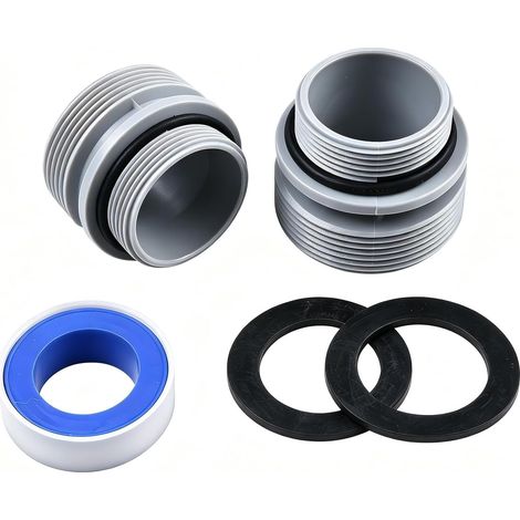 Adaptateur Tuyau Piscine, Adaptateur de Tuyau de Piscine, 4560 Raccord de Pompe à Piscine pour Connecteur de Tuyau de Piscines 40 mm à 1 1/2 Pouces, avec Joint, 2PCS (1/5)
