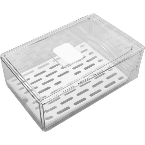 Boîte de Rangement pour Réfrigérateur avec Plateau Égouttoir - Conteneur à Fruits - Conservation Aliments - 11x20x30cm (1/5)
