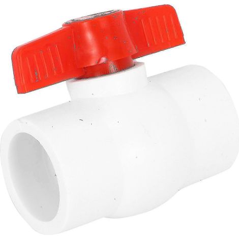 vannes à bille en PVC à emboîtement de 50 mm (2 pouces) pour la régulation de l'eau, édition blanche et rouge 0822 (1/4)