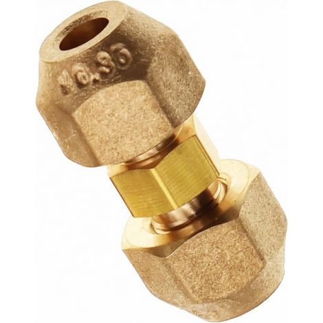 copper hose extension air conditioning double connector intermediate connection head seamless copper tube 6-22mm flared nut (1/4") (1/5)