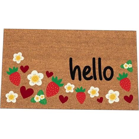 Tapis de Porte en Fibre Naturelle de Coco - Conçu pour une Longue Durée de Vie et un Nettoyage Facile - Message d'Accueil Original