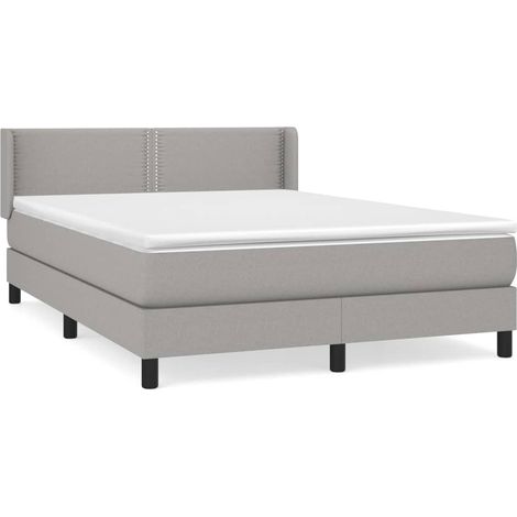 Maison Exclusive - Cama box spring con colchón tela gris claro 14 (1/4)