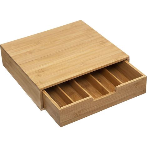 WELL HOME - Porte-capsules avec 1 tiroir en bambou 34,5x30,5x8cm (1/5)