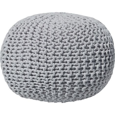 Pouf poggiapiedi in tessuto grigio chiaro 50 x 35 cm Conrad