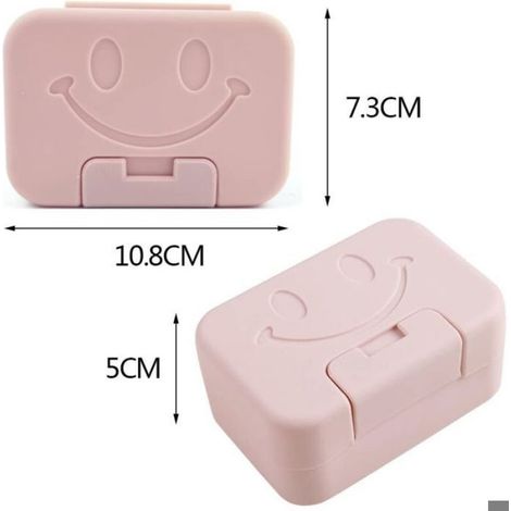 Porte-savon de voyage, paquet de 2 porte-savon en plastique avec couvercle, boîte de rangement de savon facile à nettoyer pour sal (1/5)