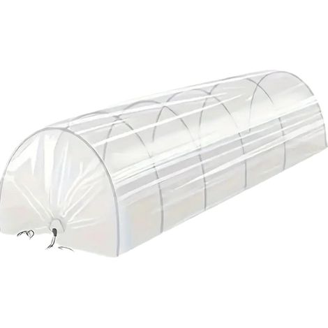 Tunnel d'ombrage portable 2 en 1 en polyéthylène léger avec supports flexibles, protection UV et circulation de l'air, pour petits lits, balcon, terrasse, 300 x 45 x 45 cm (film PE) (1/5)